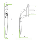 Yale uPVC Window Handle Universal Inline Espag Handle Chrome - SPINDLE LENGTH: 20mm