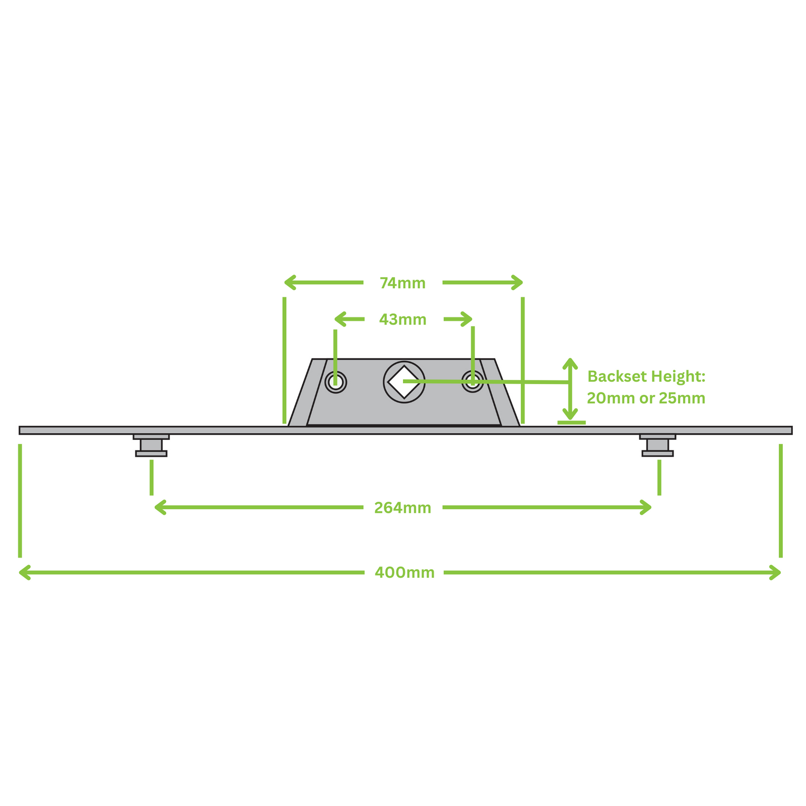 Avocet Offset Espag Rod U Rail Window Locking Mechanism - LENGTH: 400mm ...
