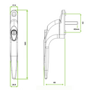 Yale uPVC Window Handle Universal Inline Espag Handle Chrome - SPINDLE LENGTH: 40mm