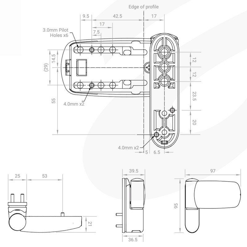 Avocet ET3D uPVC Door Flag Hinge - Gold (Pack of 3)