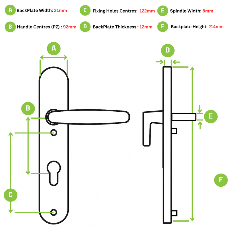 Avocet Pioneer Plus 92PZ Door Handle (122mm) - Gold