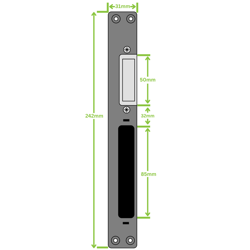 Universal uPVC Door Latch Plate - Adjustable & Universal Fit