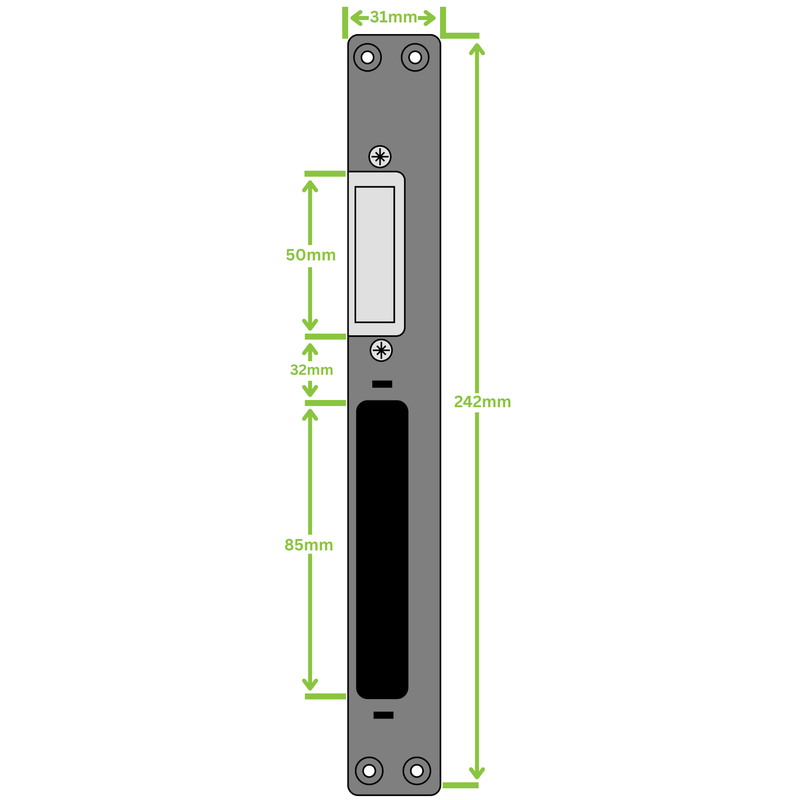 Universal uPVC Door Latch Plate - Adjustable & Universal Fit
