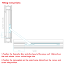 uPVC Door Restrictor Arm Stay - 90 Degrees Hold Open