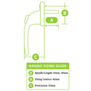 uPVC Window Handle Universal Inline Espag Handle White (Box of 10)