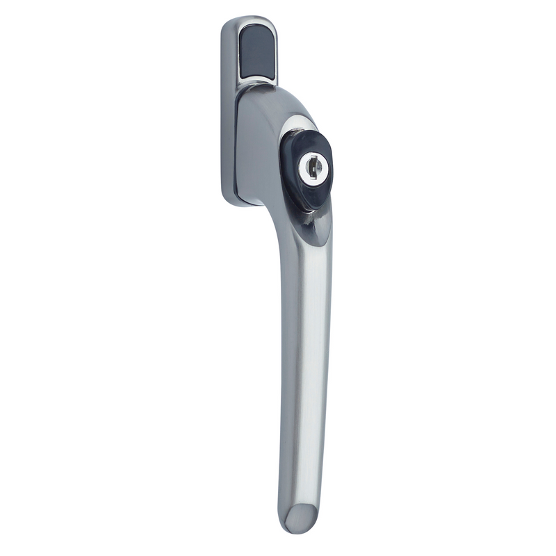uPVC Window Handle Universal Inline Espag Handle Brushed Steel - SPINDLE LENGTH: 40mm