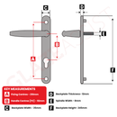 uPVC Door Handle (Long Back Plate 210mm) - Black