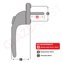 uPVC Window Handle Universal Inline Espag Handle White (Box of 10)