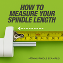 uPVC Window Handle Universal Inline Espag Handle White - SPINDLE LENGTH: 15mm