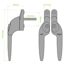 Yale uPVC Window Handle Cranked - Chrome