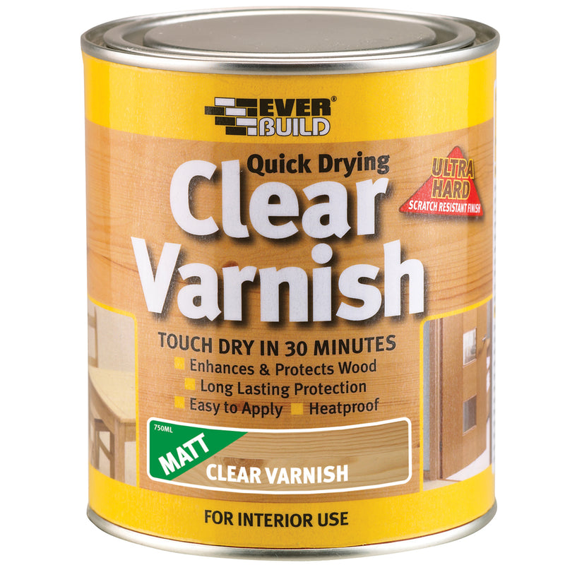 EverBuild Quick Drying Matt Clear Varnish - 750ml
