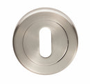 Serozzetta Lock Profile Escutcheon On Round Rose Satin Nickel
