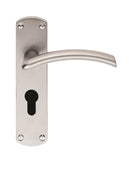 Serozzetta Tres Door Handles Lock Satin Chrome