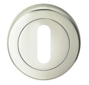 Serozzetta Lock Profile Escutcheon On Round Rose Polished Nickel