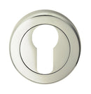 Serozzetta Euro Profile Escutcheon On Round Rose Polished Nickel